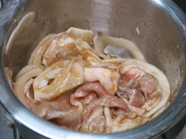 豚の生姜焼き　ホットサンド